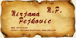 Mirjana Pejković vizit kartica
